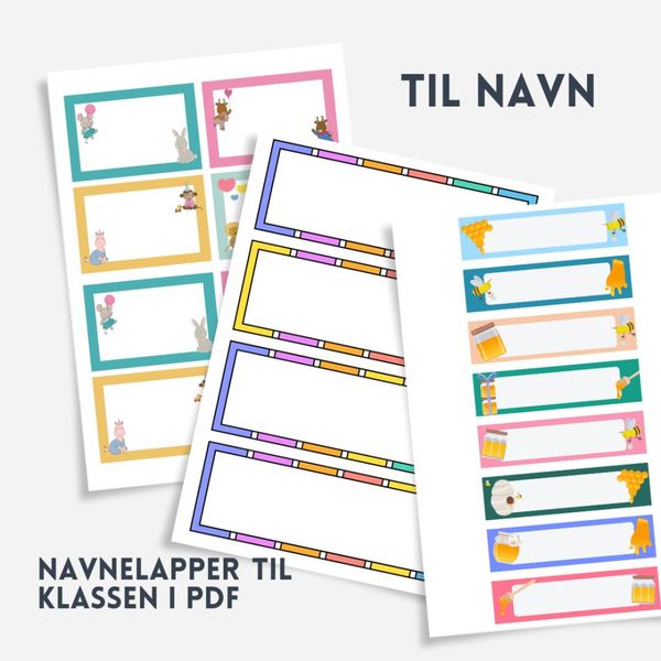 Navnelapper til skole og barnehage